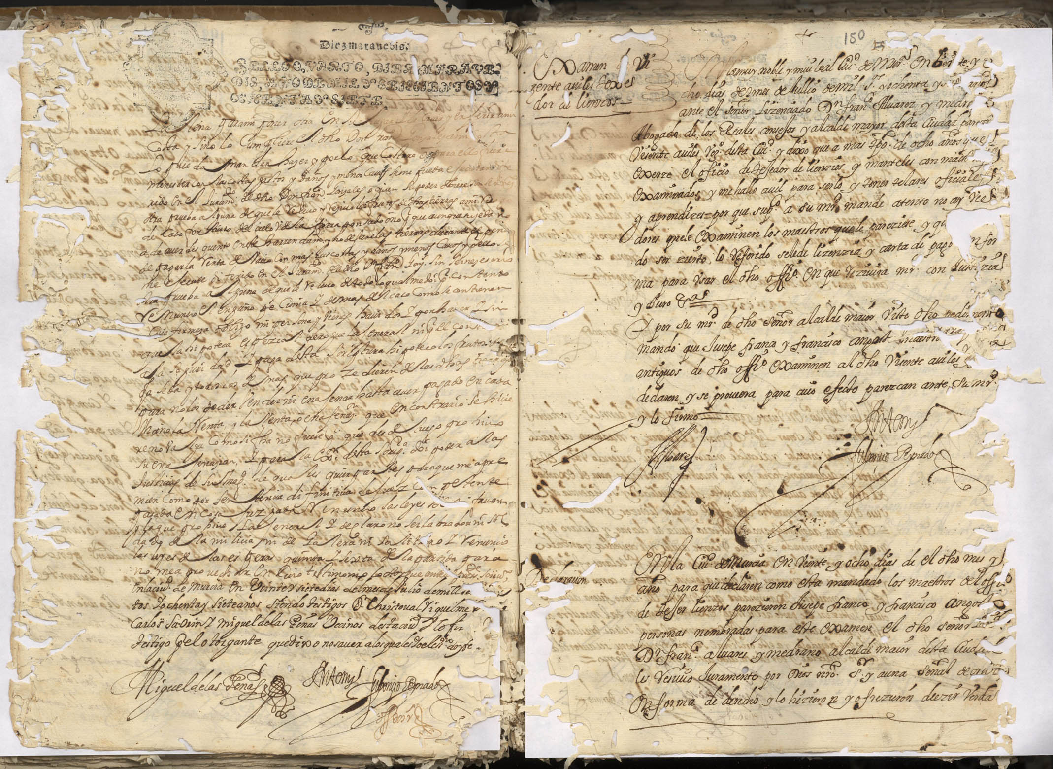 Registro de Fulgencio Peinado, Murcia de 1687-1688.